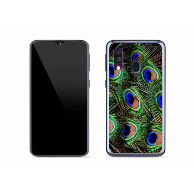 Gélový kryt mmCase na mobil Samsung Galaxy A40 - pávie perie