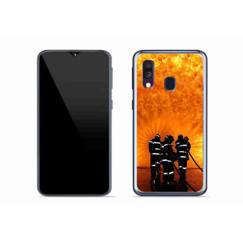 Gélový kryt mmCase na mobil Samsung Galaxy A40 - požiar