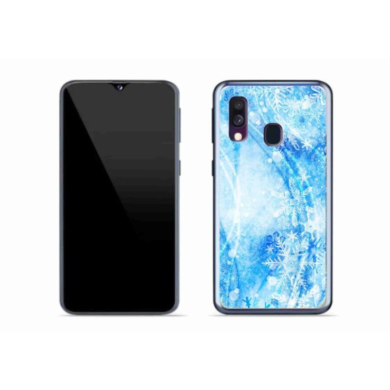 Gélový kryt mmCase na mobil Samsung Galaxy A40 - snehové vločky