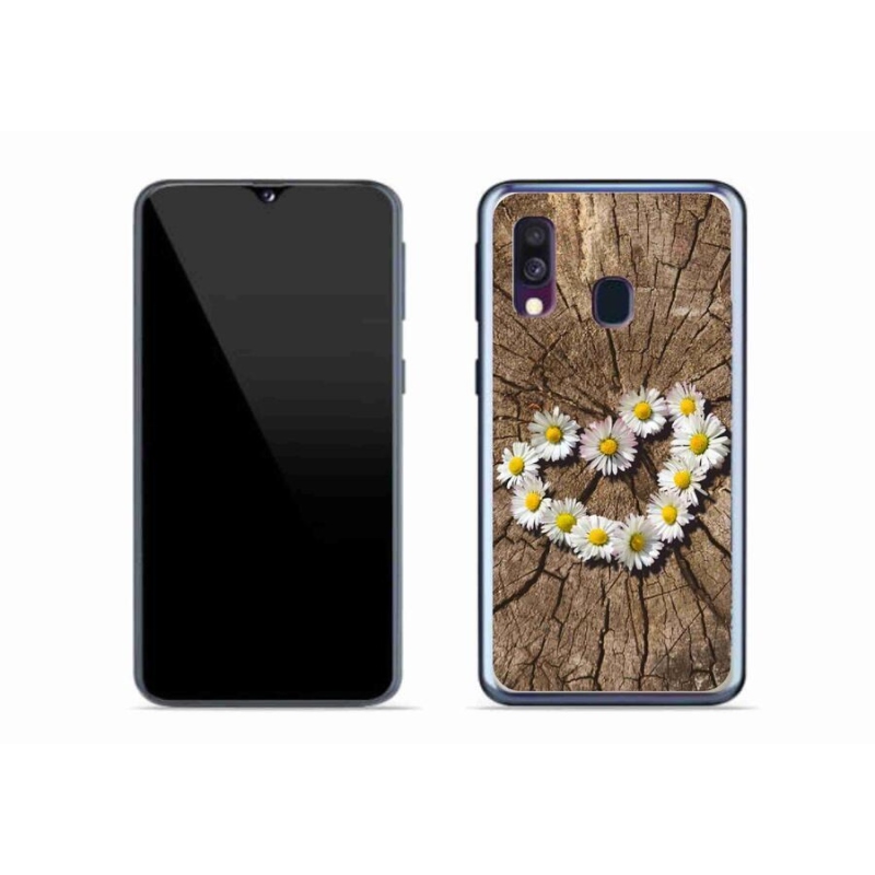 Gélový kryt mmCase na mobil Samsung Galaxy A40 - srdce z margarét