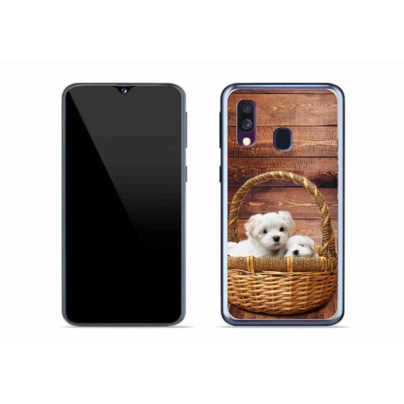 Gélový kryt mmCase na mobil Samsung Galaxy A40 - šteniatka