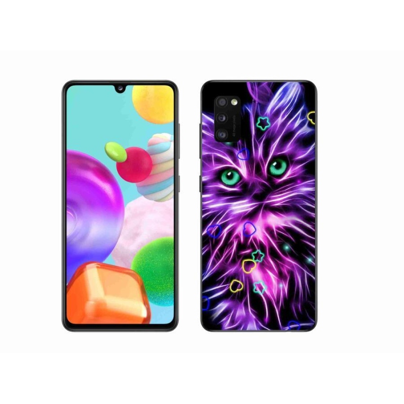 Gélový kryt mmCase na mobil Samsung Galaxy A41 - abstraktná mačka