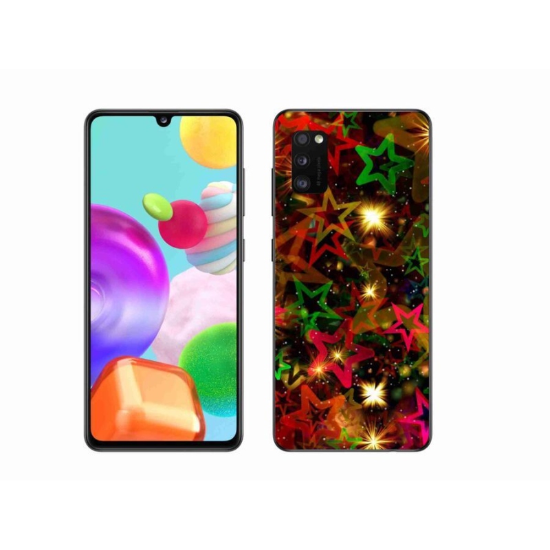 Gélový kryt mmCase na mobil Samsung Galaxy A41 - farebné hviezdičky