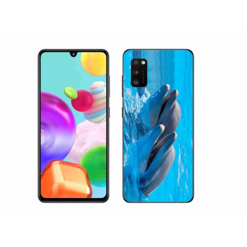 Gélový kryt mmCase na mobil Samsung Galaxy A41 - delfíny