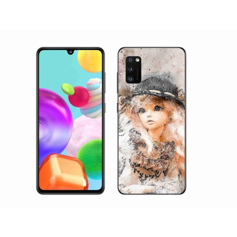 Gélový kryt mmCase na mobil Samsung Galaxy A41 - dievčatko s klobúkom