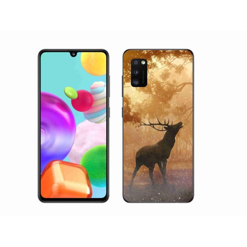 Gélový kryt mmCase na mobil Samsung Galaxy A41 - jeleň v ruji