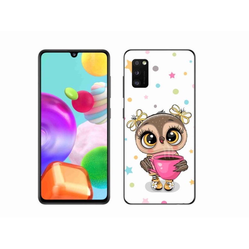 Gélový kryt mmCase na mobil Samsung Galaxy A41 - kreslená sovička