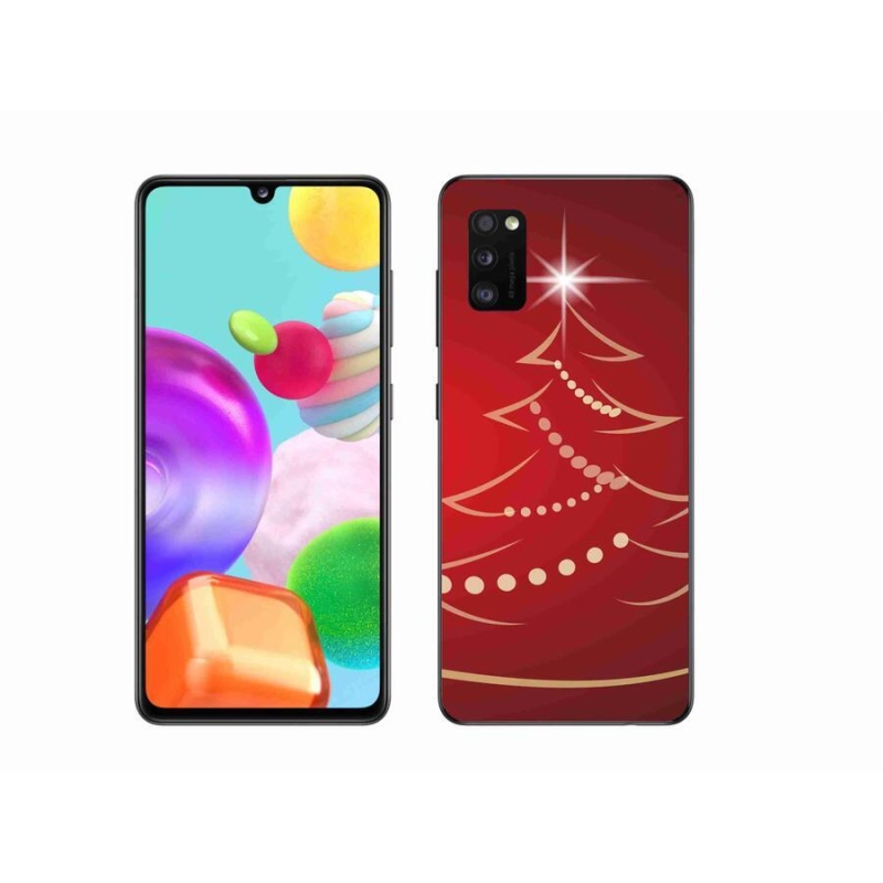 Gélový kryt mmCase na mobil Samsung Galaxy A41 - kreslený vianočný stromček