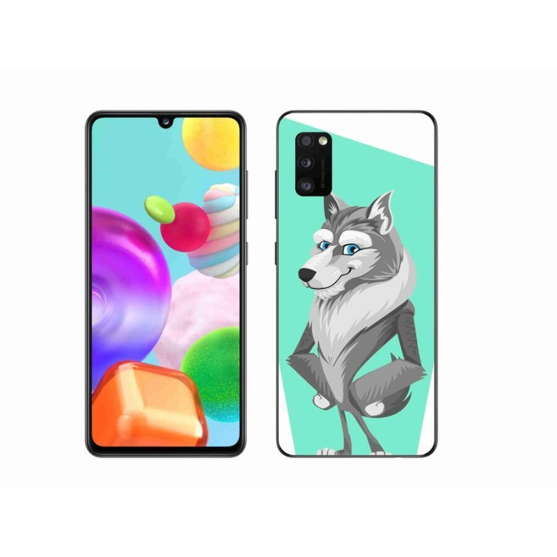 Gélový kryt mmCase na mobil Samsung Galaxy A41 - kreslený vlk