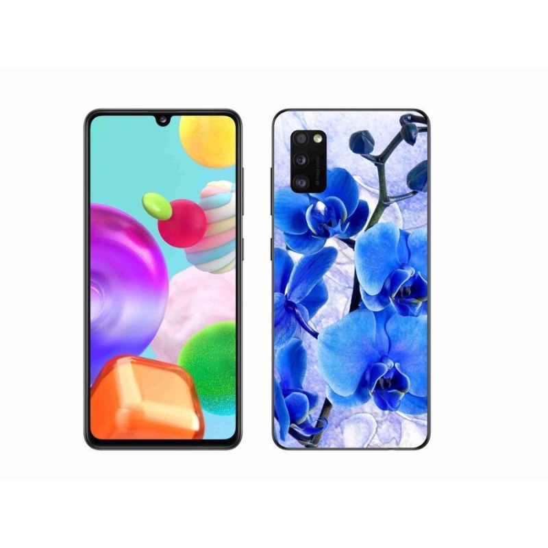 Gélový kryt mmCase na mobil Samsung Galaxy A41 - modré kvety