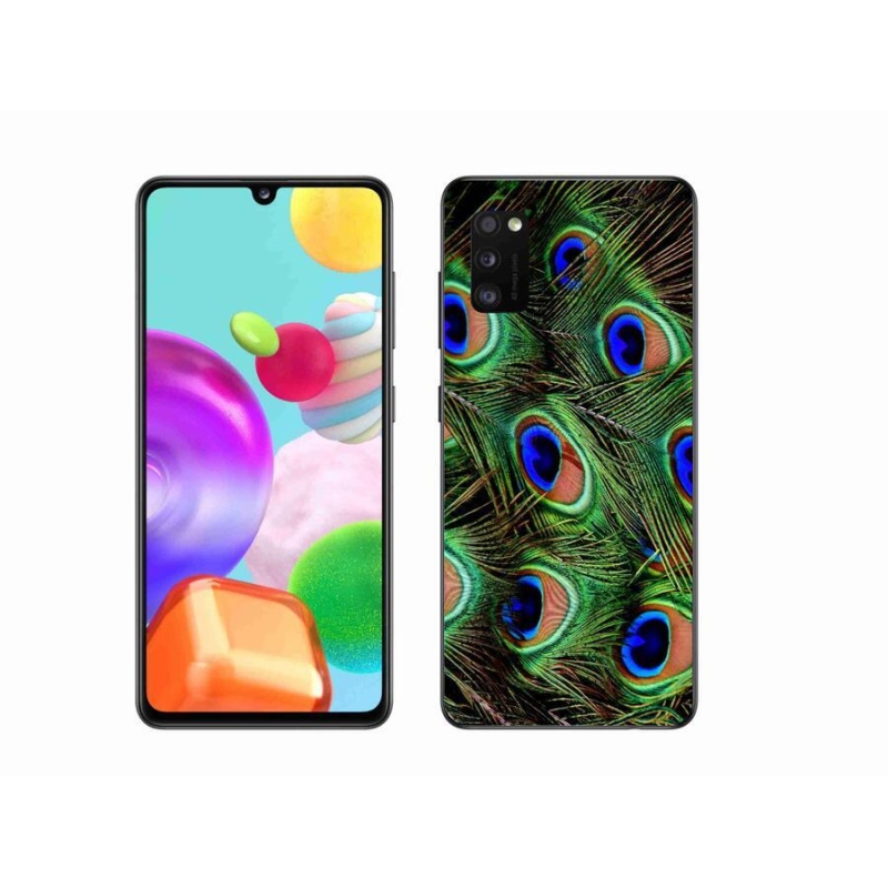 Gélový kryt mmCase na mobil Samsung Galaxy A41 - pávie perie