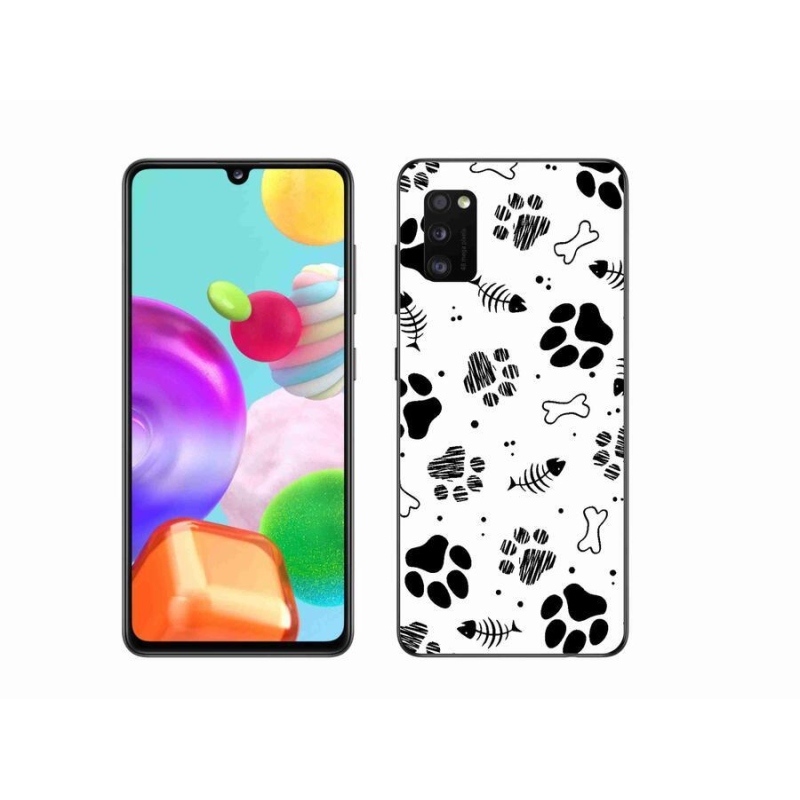 Gélový kryt mmCase na mobil Samsung Galaxy A41 - psie labky 1