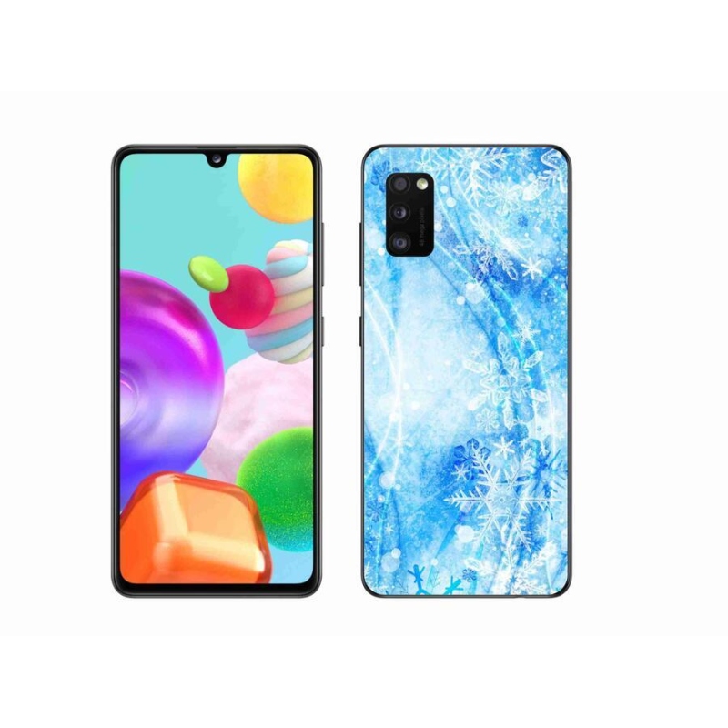 Gélový kryt mmCase na mobil Samsung Galaxy A41 - snehové vločky