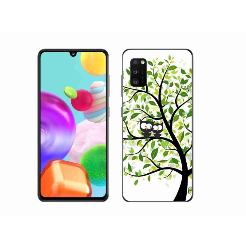 Gélový kryt mmCase na mobil Samsung Galaxy A41 - malej sovy na strome