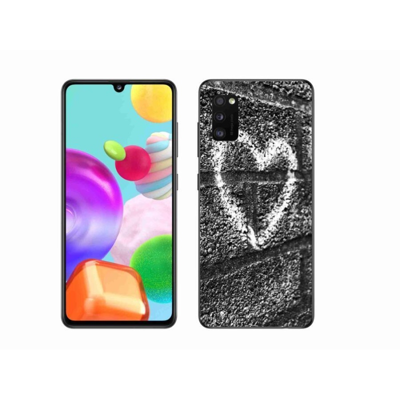 Gélový kryt mmCase na mobil Samsung Galaxy A41 - srdce na stene