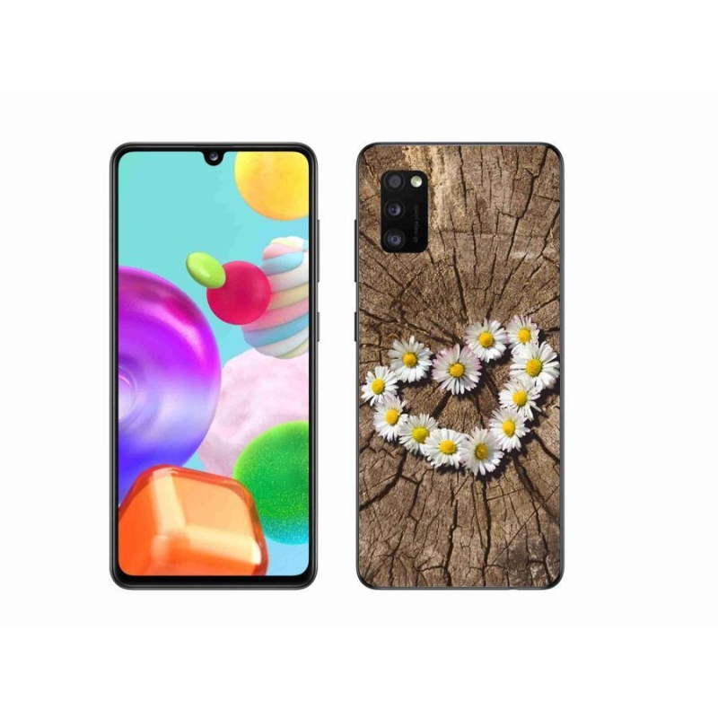 Gélový kryt mmCase na mobil Samsung Galaxy A41 - srdce z margarét