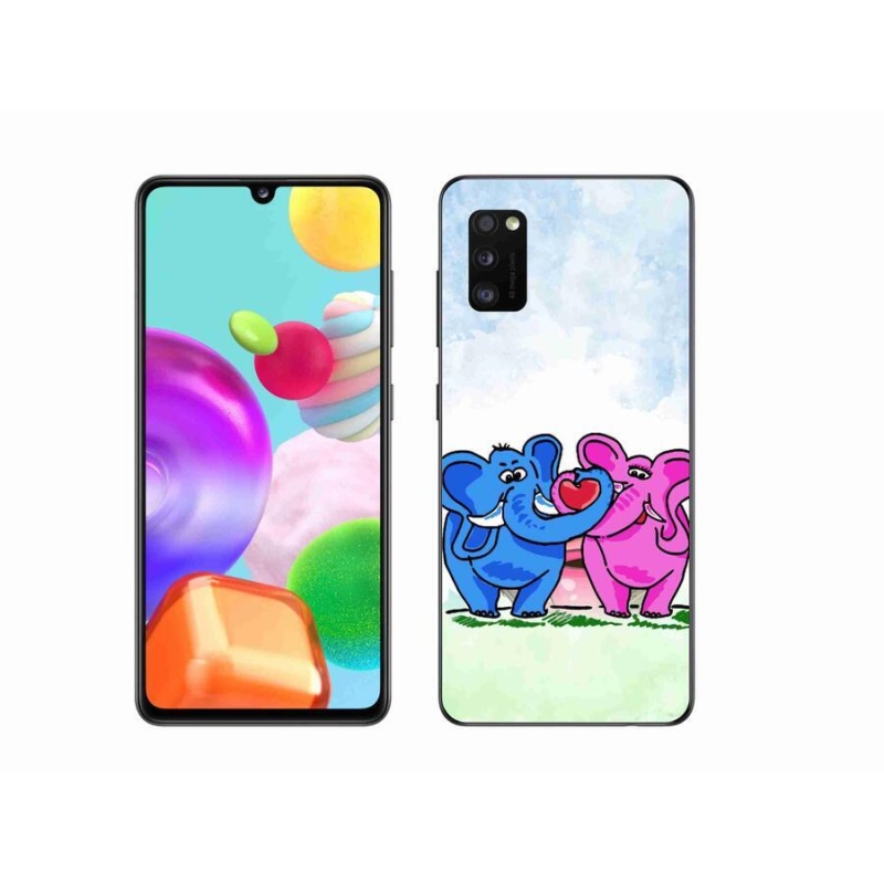 Gélový kryt mmCase na mobil Samsung Galaxy A41 - zamilovaní slony