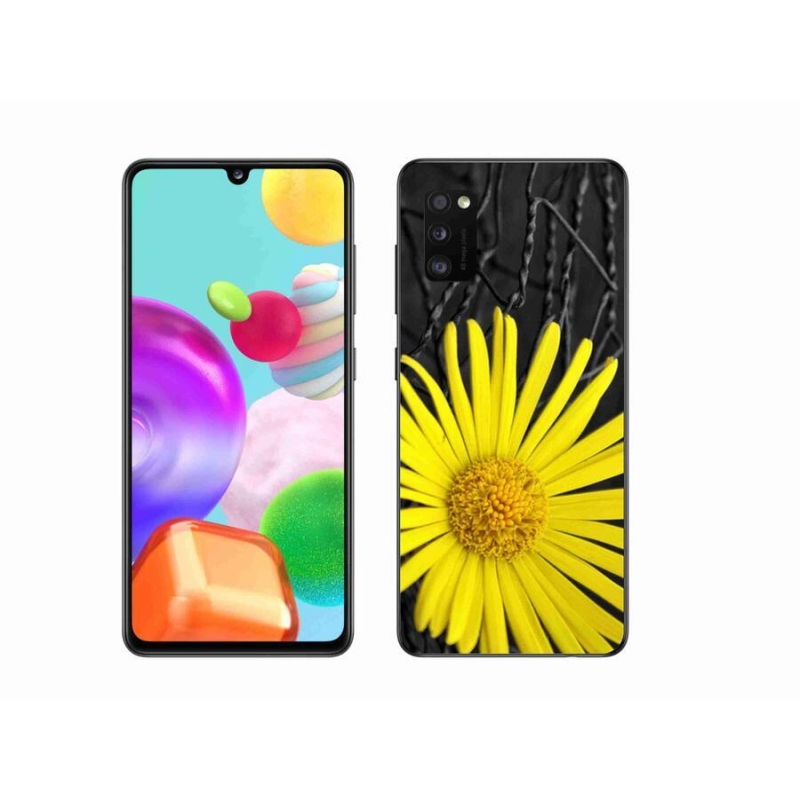 Gélový kryt mmCase na mobil Samsung Galaxy A41 - žltý kvet