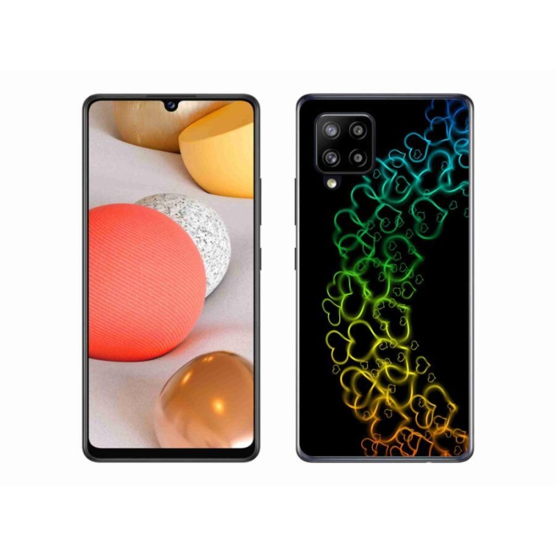 Gélový kryt mmCase na mobil Samsung Galaxy A42 5G - farebná srdiečka