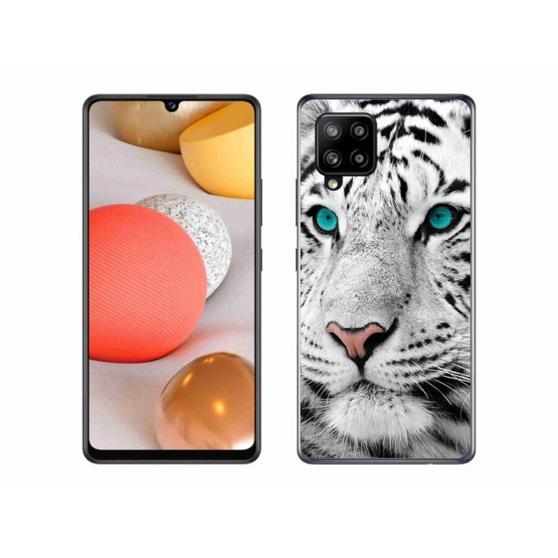 Gélový kryt mmCase na mobil Samsung Galaxy A42 5G - biely tiger