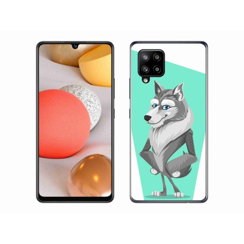 Gélový kryt mmCase na mobil Samsung Galaxy A42 5G - kreslený vlk