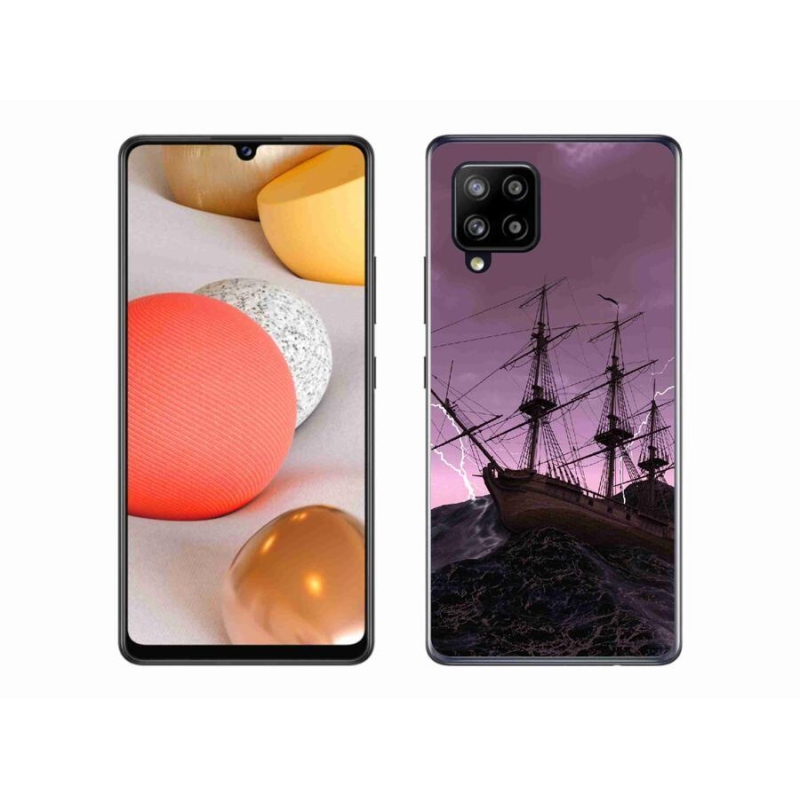 Gélový kryt mmCase na mobil Samsung Galaxy A42 5G - loď v búrke