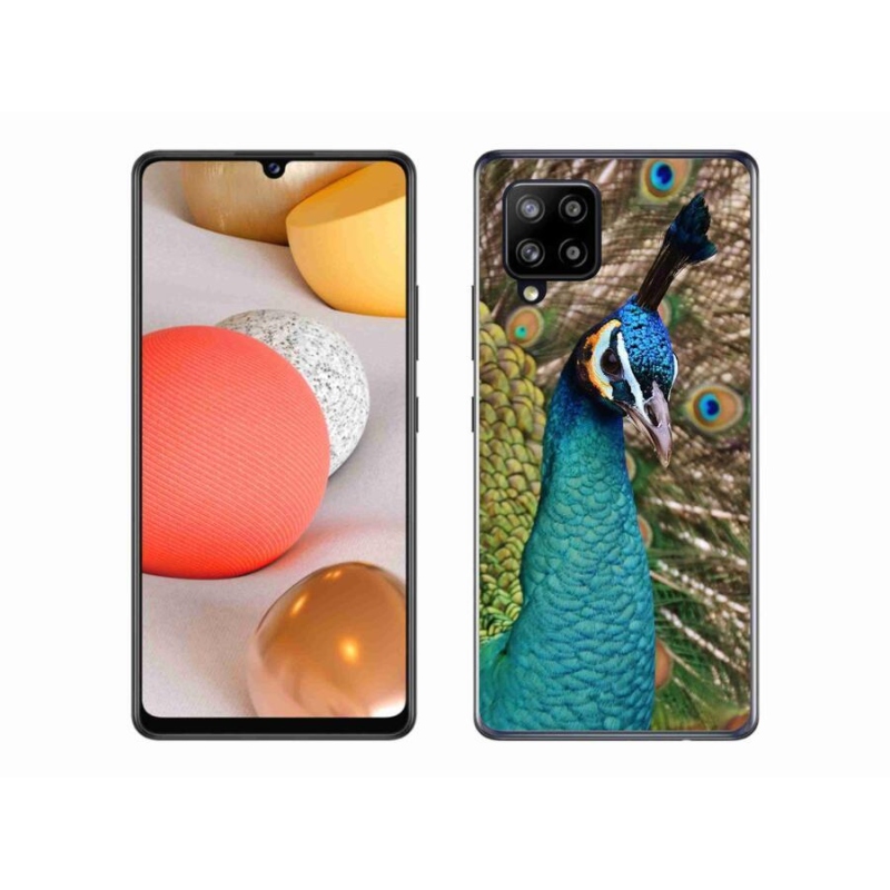 Gélový kryt mmCase na mobil Samsung Galaxy A42 5G - páv