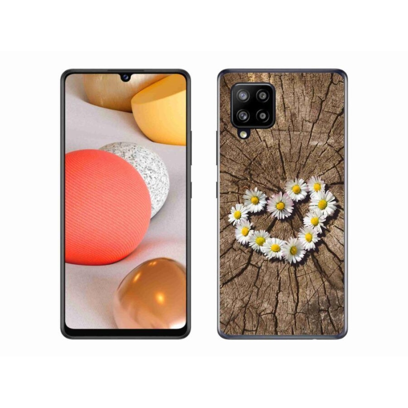 Gélový kryt mmCase na mobil Samsung Galaxy A42 5G - srdce z margarét