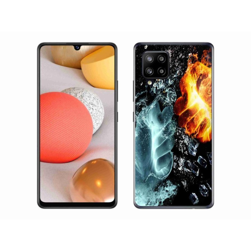 Gélový kryt mmCase na mobil Samsung Galaxy A42 5G - voda a oheň