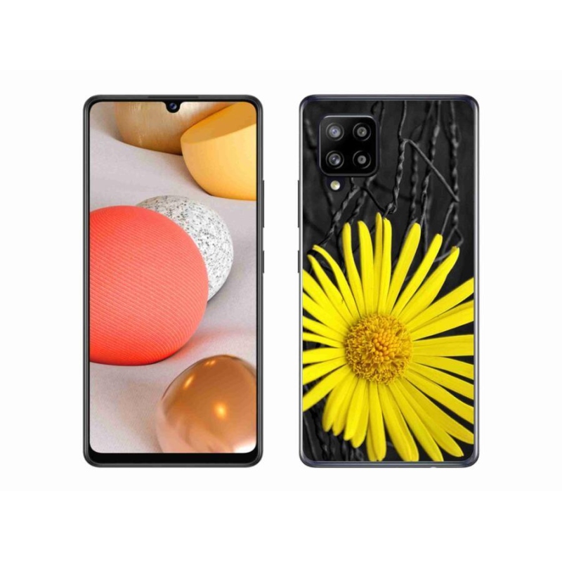 Gélový kryt mmCase na mobil Samsung Galaxy A42 5G - žltý kvet