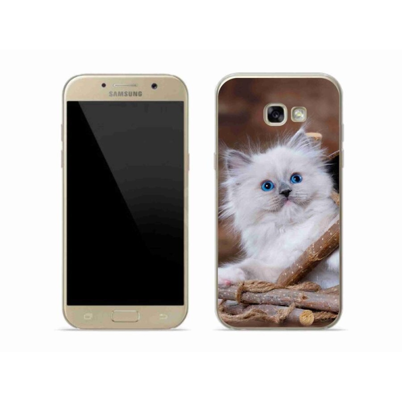 Gélový kryt mmCase na mobil Samsung Galaxy A5 (2017) - biele mačiatko