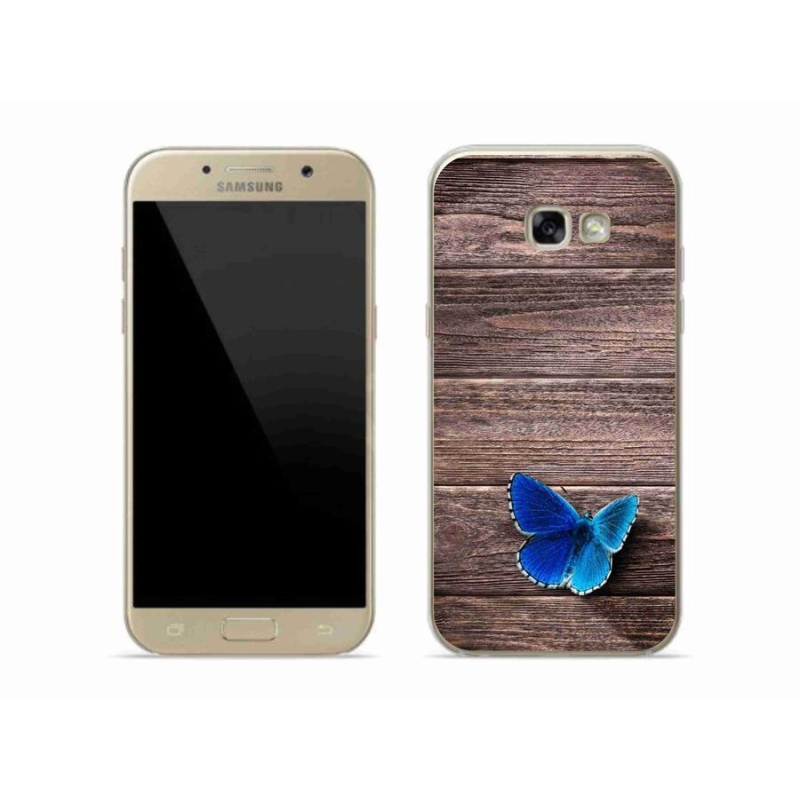 Gélový kryt mmCase na mobil Samsung Galaxy A5 (2017) - modrý motýľ 1