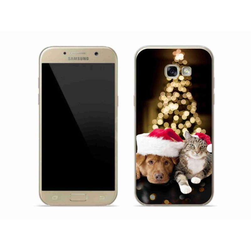 Gélový kryt mmCase na mobil Samsung Galaxy A5 (2017) - vianočný pes a mačka