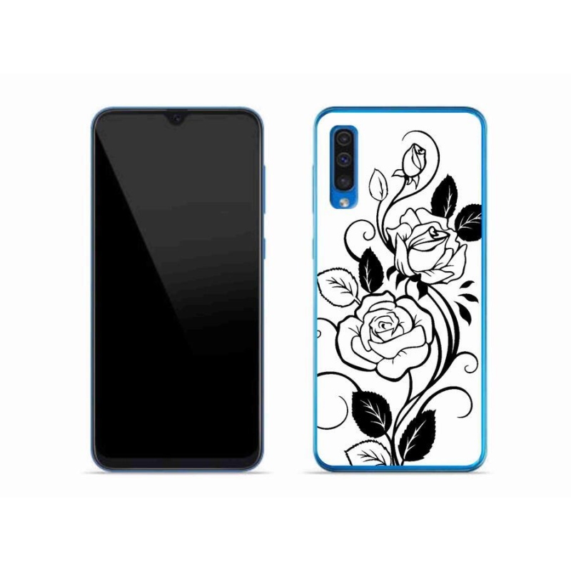Gélový kryt mmCase na mobil Samsung Galaxy A50 - čiernobiela ruža