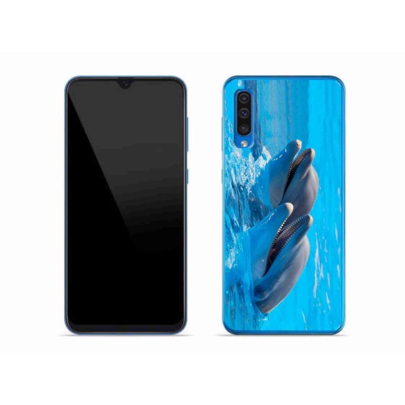 Gélový kryt mmCase na mobil Samsung Galaxy A50 - delfíny