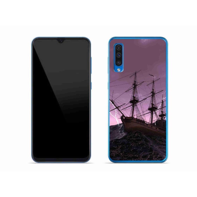 Gélový kryt mmCase na mobil Samsung Galaxy A50 - loď v búrke