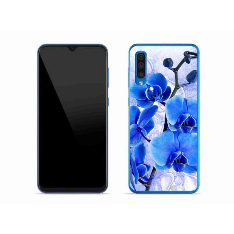 Gélový kryt mmCase na mobil Samsung Galaxy A50 - modré kvety