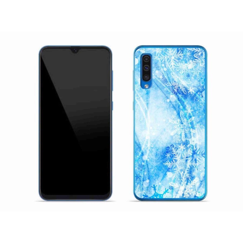 Gélový kryt mmCase na mobil Samsung Galaxy A50 - snehové vločky