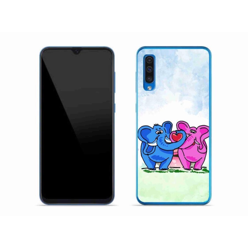 Gélový kryt mmCase na mobil Samsung Galaxy A50 - zamilovaní slony