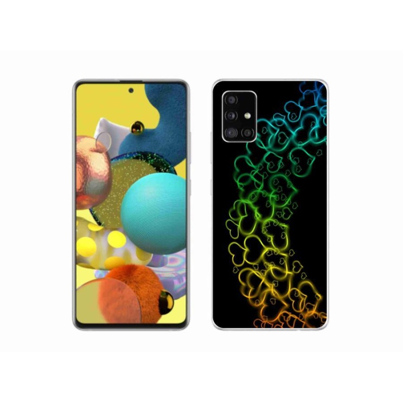 Gélový kryt mmCase na mobil Samsung Galaxy A51 5G - farebná srdiečka