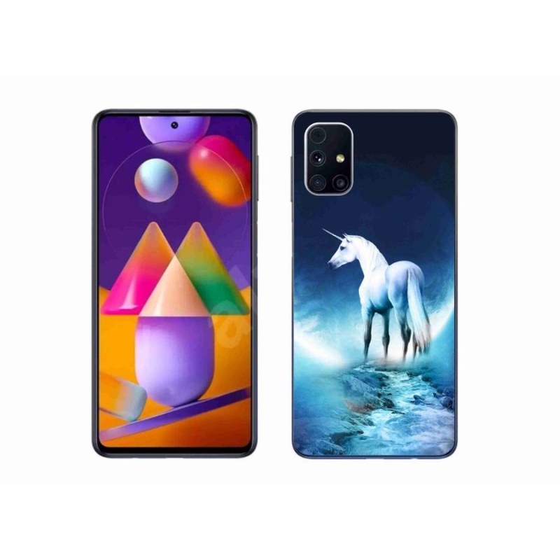 Gélový kryt mmCase na mobil Samsung Galaxy A51 5G - biely jednorožec