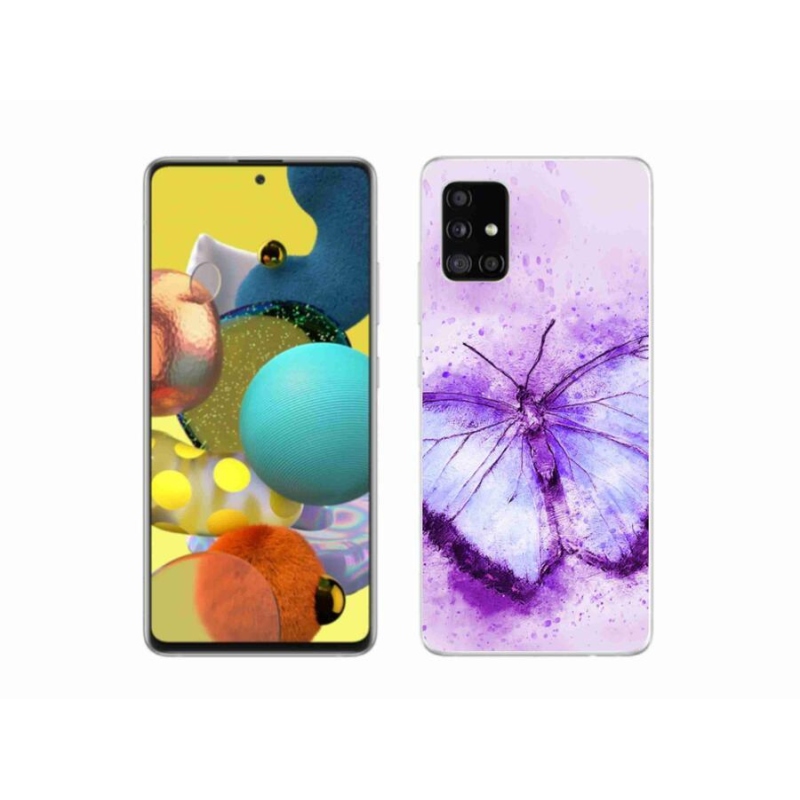 Gélový kryt mmCase na mobil Samsung Galaxy A51 5G - fialový motýľ