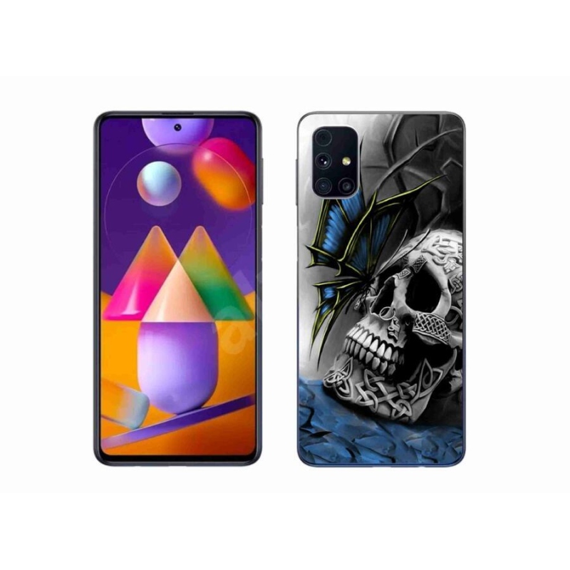 Gélový kryt mmCase na mobil Samsung Galaxy A51 5G - motýľ a lebka