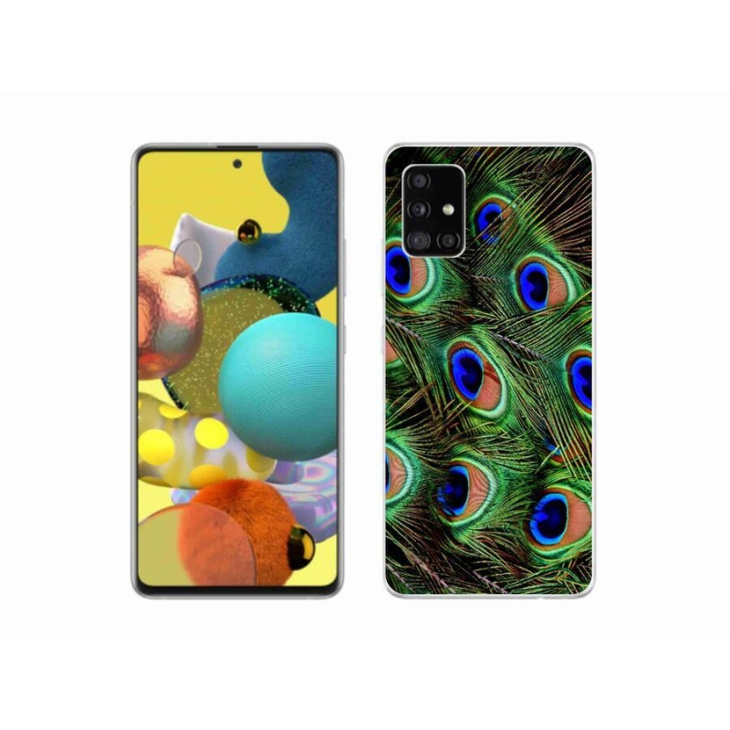 Gelový kryt mmCase na mobil Samsung Galaxy A51 5G - pávie perie