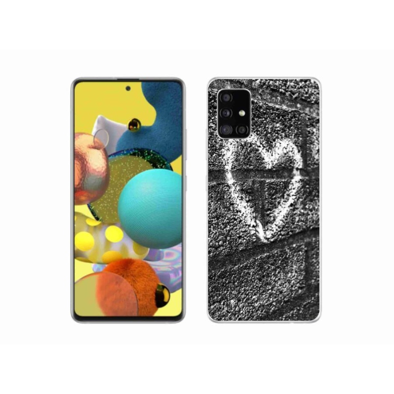 Gelový kryt mmCase na mobil Samsung Galaxy A51 5G - srdce na stene