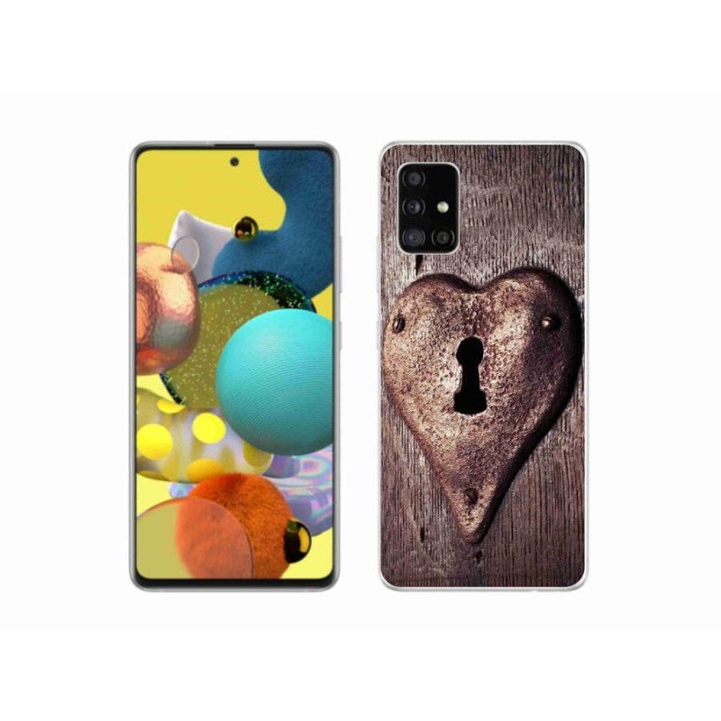 Gelový kryt mmCase na mobil Samsung Galaxy A51 5G - zámok v tvare srdca