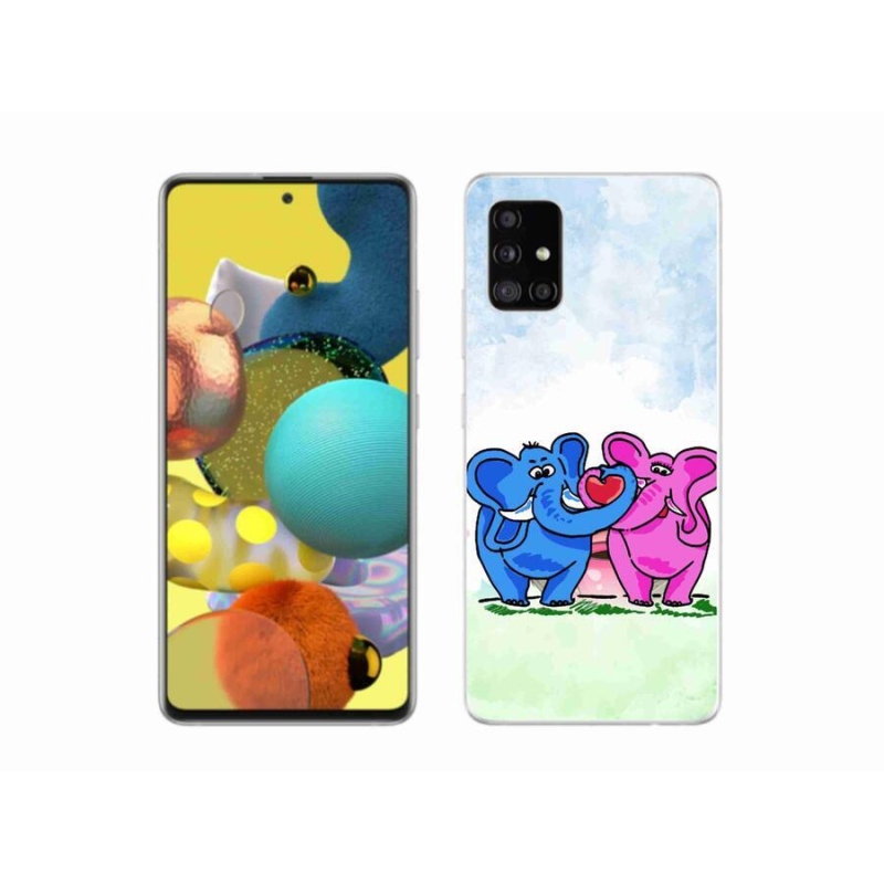 Gelový kryt mmCase na mobil Samsung Galaxy A51 5G - zamilované slony