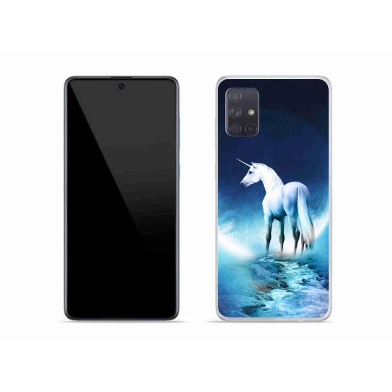 Gélový kryt mmCase na mobil Samsung Galaxy A51 - biely jednorožec