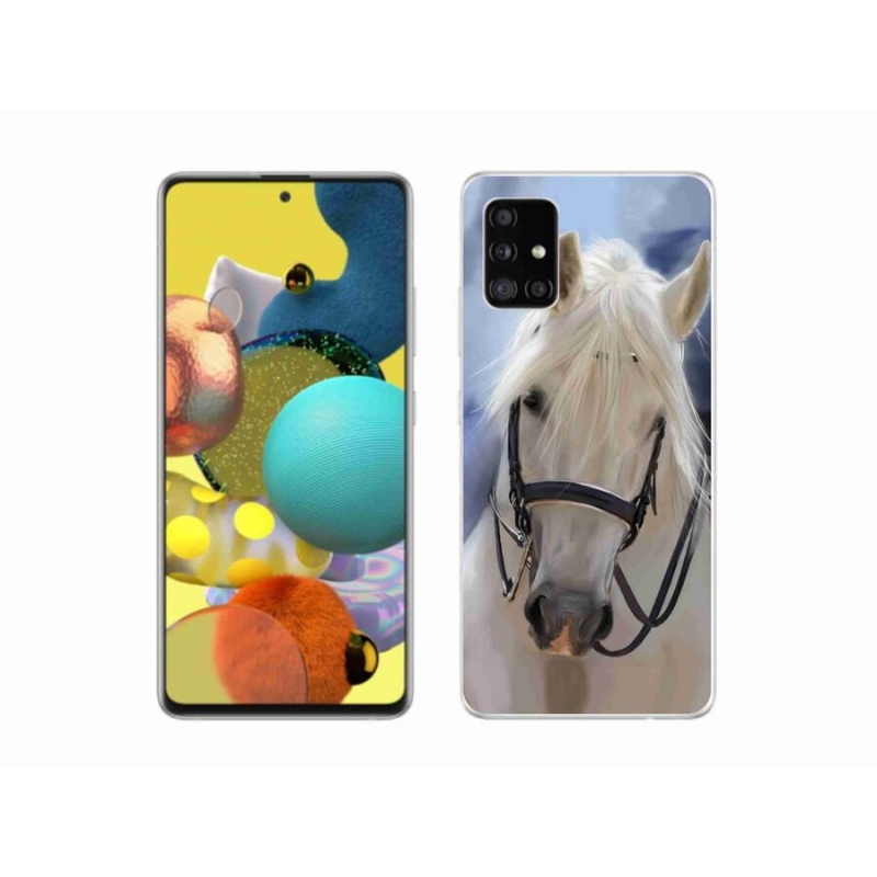 Gélový kryt mmCase na mobil Samsung Galaxy A51 - biely kôň