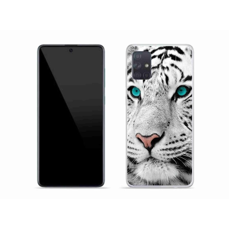 Gélový kryt mmCase na mobil Samsung Galaxy A51 - biely tiger